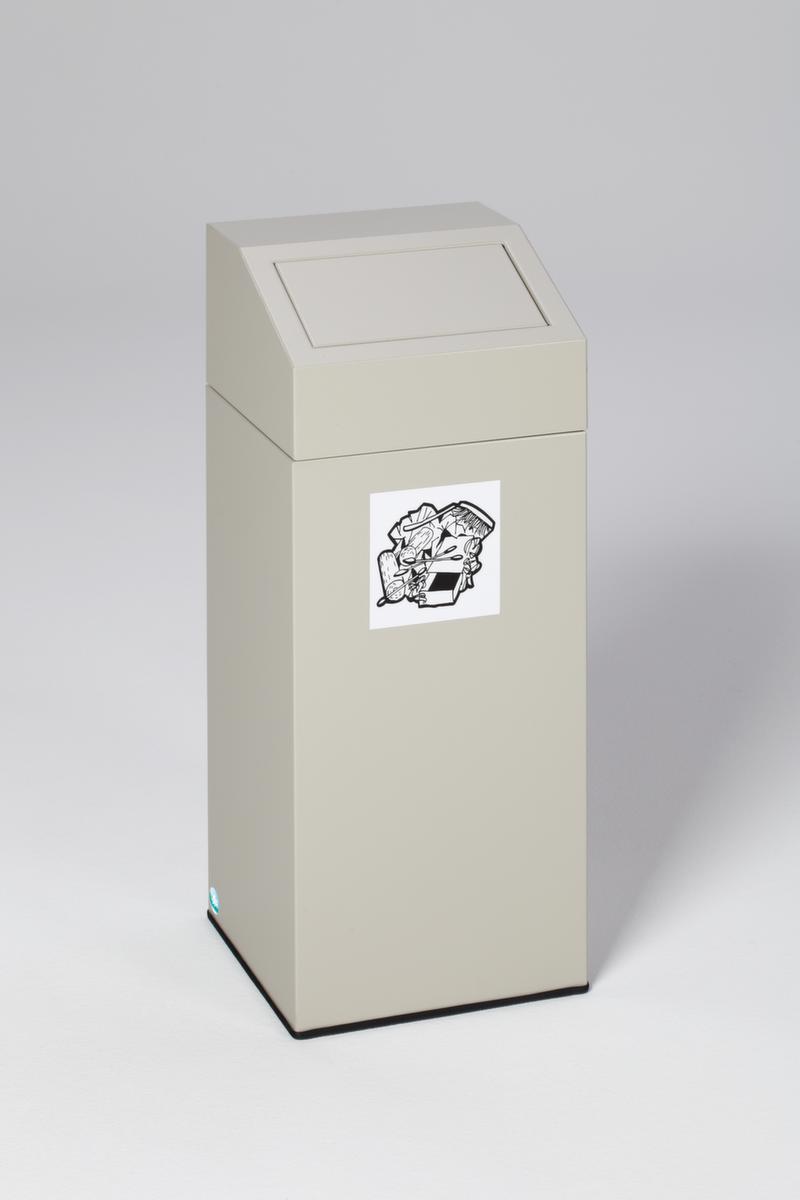 Collecteur de recyclage étiquette autocollante incl., 76 l, argent antique, couvercle argent antique  ZOOM