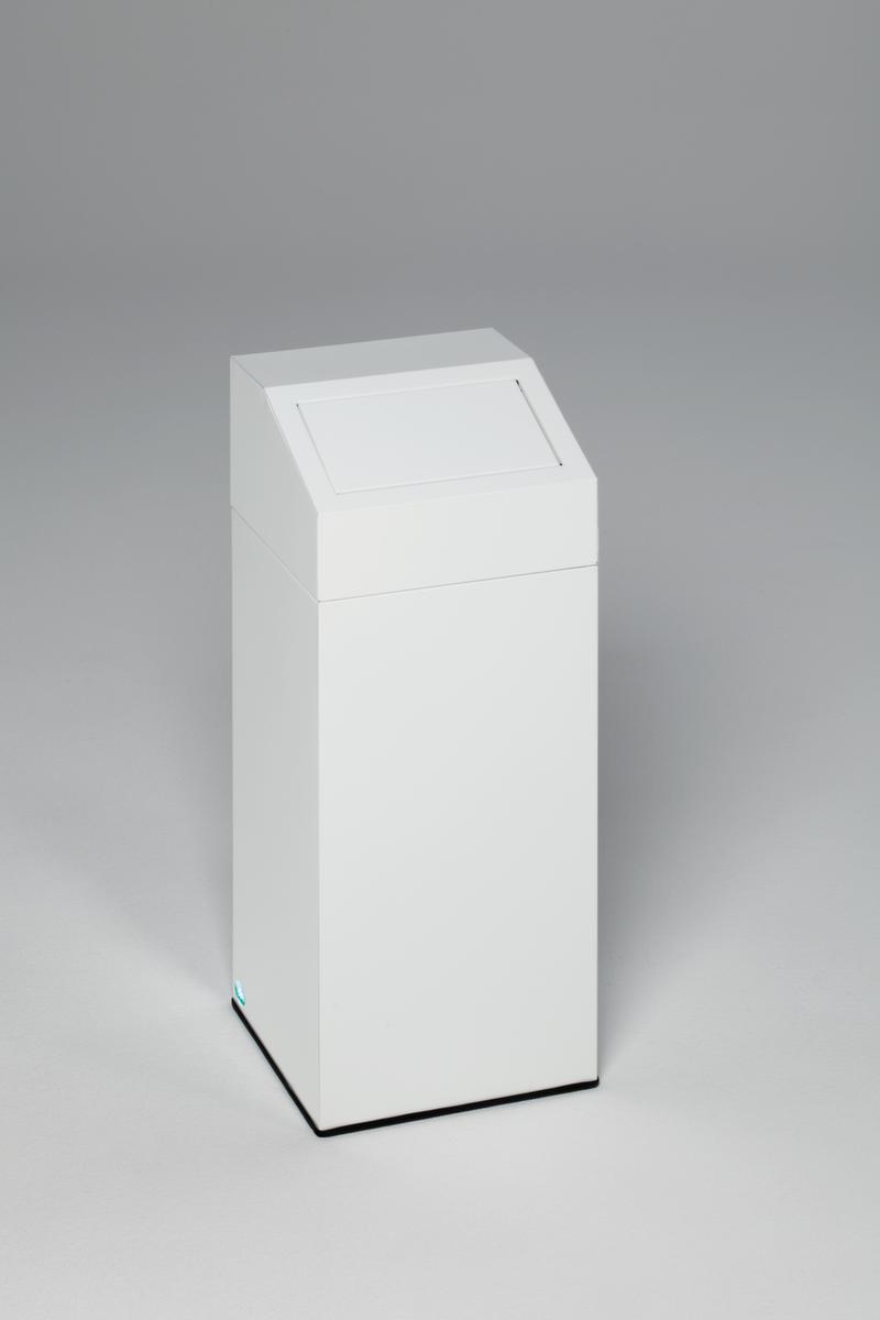 Collecteur de recyclage étiquette autocollante incl., 45 l, RAL9016 blanc signalisation, couvercle blanc  ZOOM