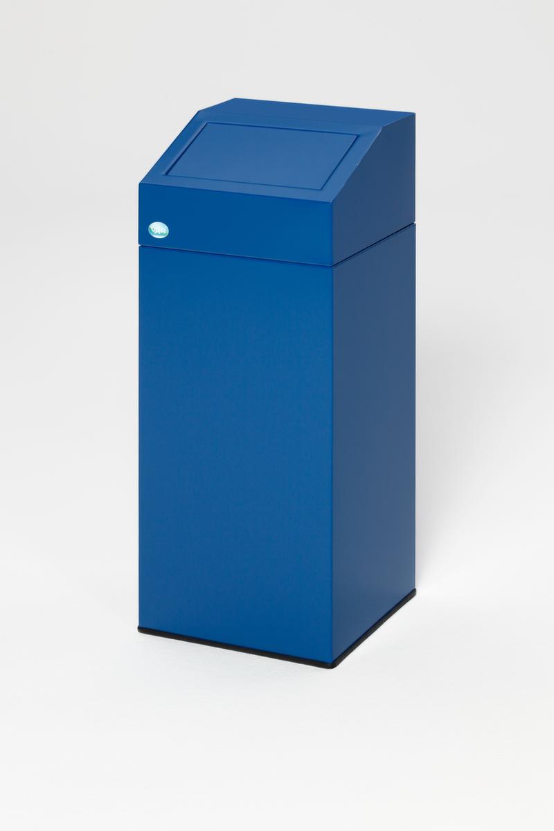 Collecteur de recyclage étiquette autocollante incl., 45 l, RAL5010 bleu gentiane, couvercle bleu  ZOOM