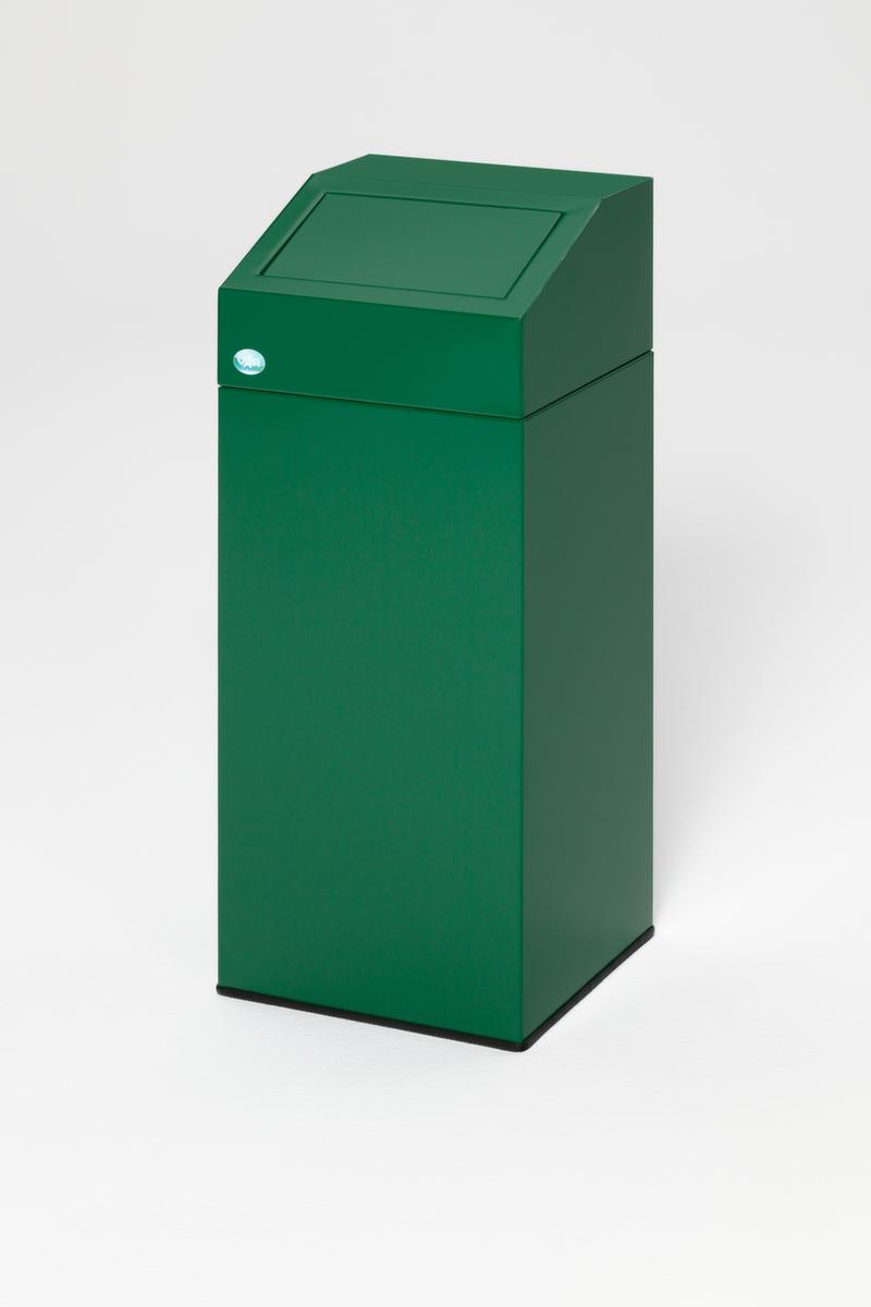 Collecteur de recyclage étiquette autocollante incl., 45 l, RAL6001 vert émeraude, couvercle vert  ZOOM