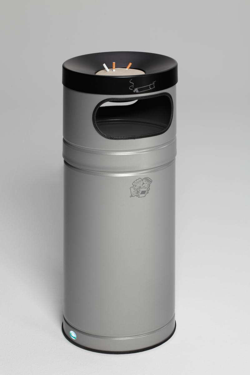 VAR Cendrier poubelle H90 avec 2 ouvertures d'introduction, argent  ZOOM