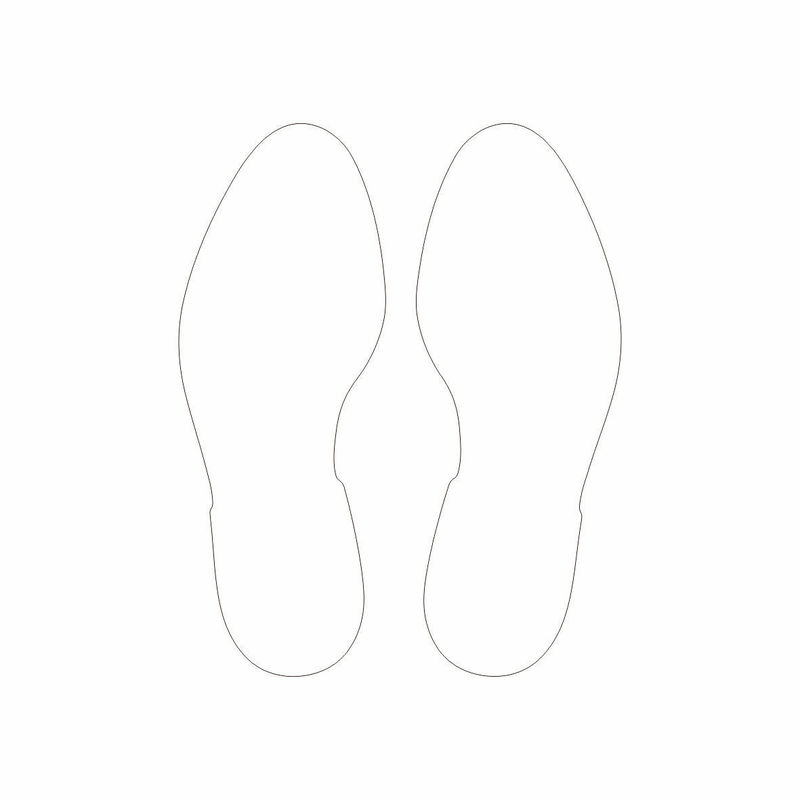 EICHNER Symbole à coller antidérapant, pied, blanc