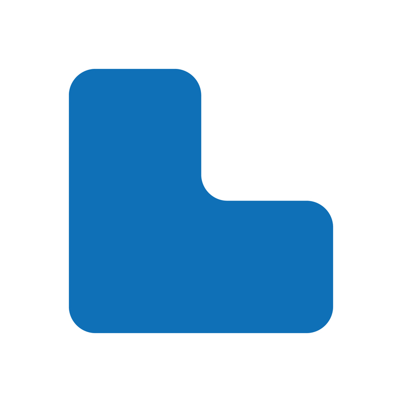 EICHNER Symbole à coller, forme en L, bleu  ZOOM