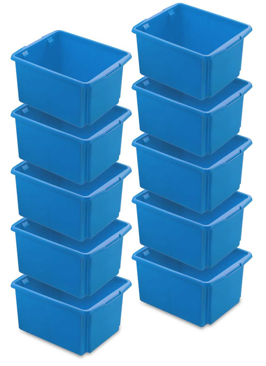Ensemble de conteneurs à empilage rotatif de 10 pièces, bleu, capacité 32 l  ZOOM