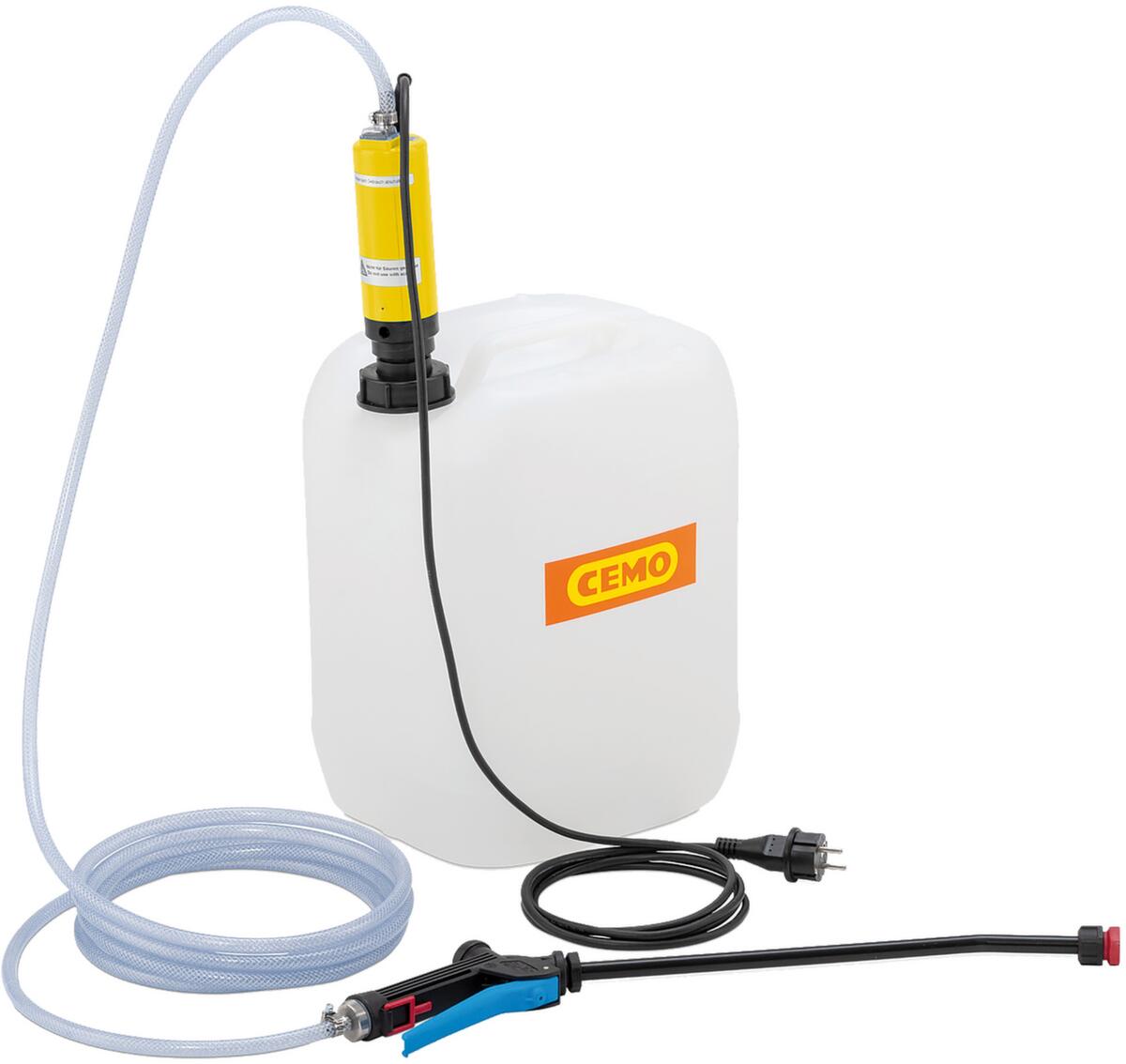 Cemo Kit de pompage pour jerrycans à batterie, pour désinfectant, 0,95 l/min  ZOOM