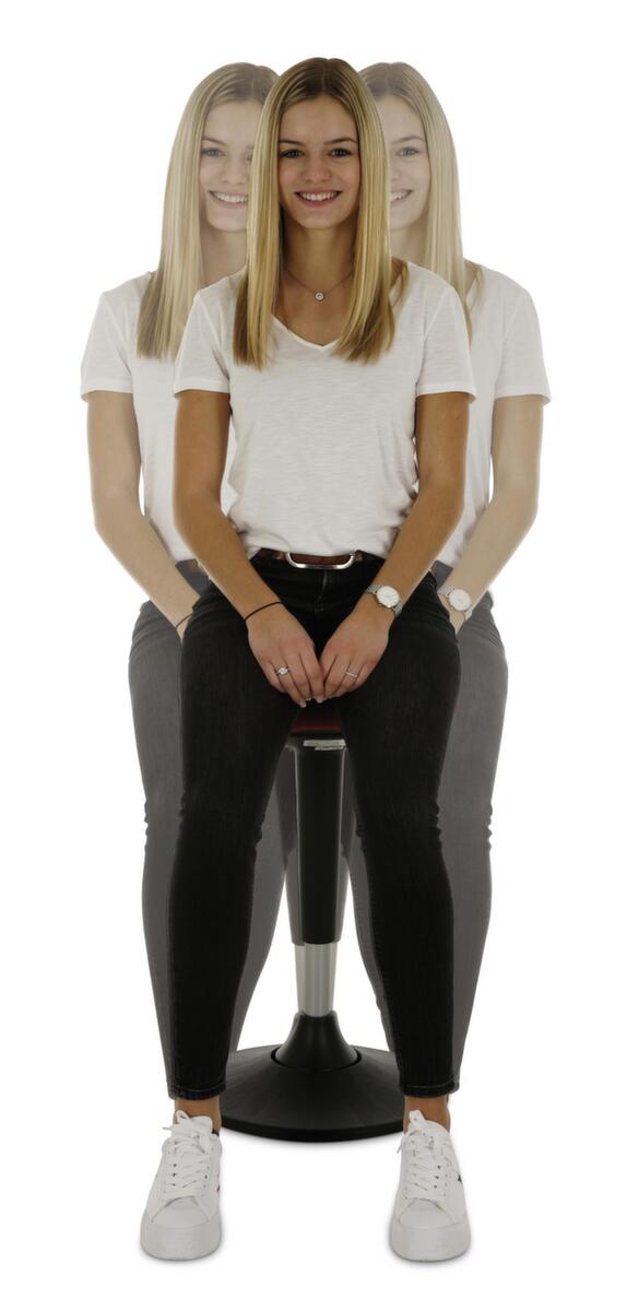 Lotz Siège assis-debout hautement flexible, hauteur d’assise 600 - 860 mm, assise rouge foncé  ZOOM
