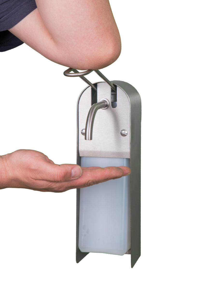 Distributeur de savon et de désinfectant, avec levier de bras  ZOOM