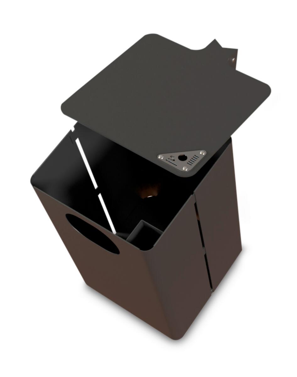 Cendrier poubelle avec toit de protection, RAL6005 vert mousse  ZOOM