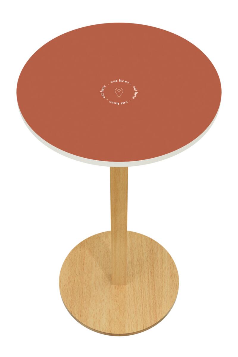 Paperflow Table haute ronde Woody, Ø 600 mm, panneau rouge  ZOOM