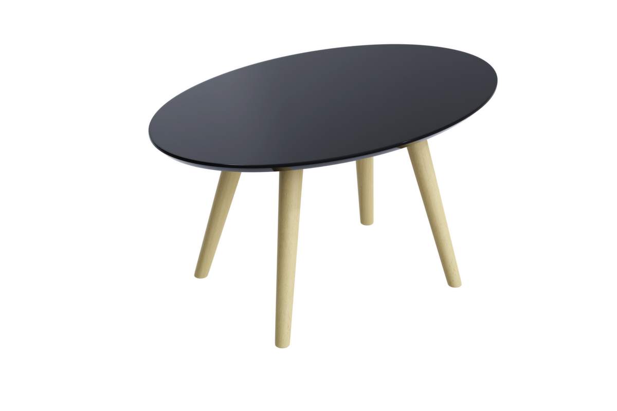 Paperflow Table d'appoint ovale Scandi, hauteur x largeur x profondeur 350 x 650 x 400 mm, panneau noir  ZOOM