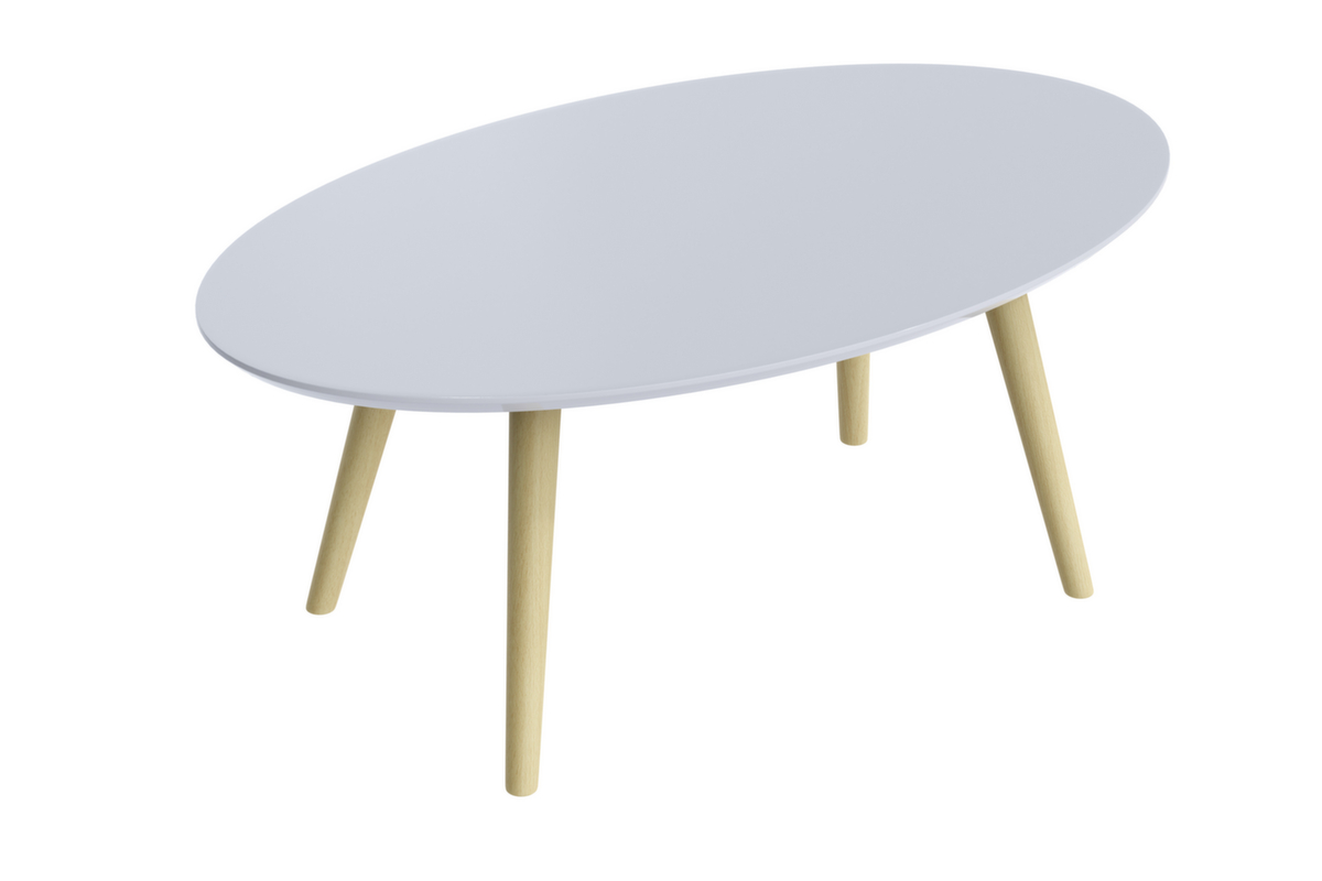 Paperflow Table d'appoint ovale Scandi, hauteur x largeur x profondeur 350 x 850 x 500 mm, panneau blanc  ZOOM