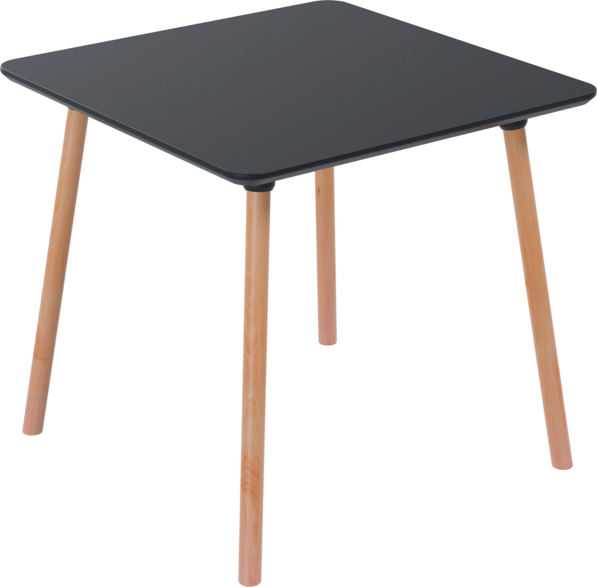 Paperflow Table de bistrot Palomba avec pieds en bois, largeur x profondeur 800 x 800 mm, panneau noir  ZOOM