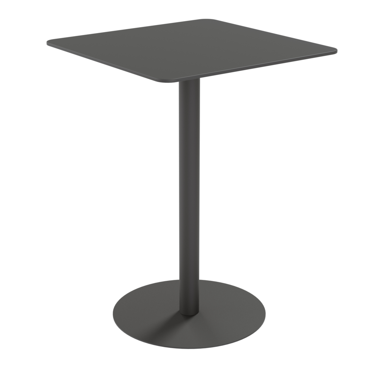 Paperflow Table haute d'extérieur résistante aux intempéries Cross, largeur x profondeur 800 x 800 mm, panneau noir  ZOOM
