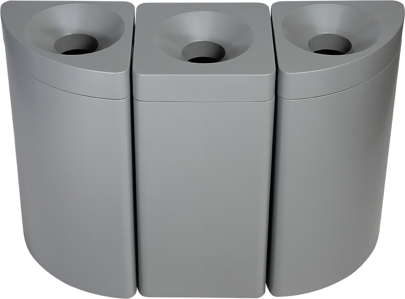 Conteneur de matières recyclables auto-extinguible probbax®, 40 l, gris, partie supérieure gris  ZOOM