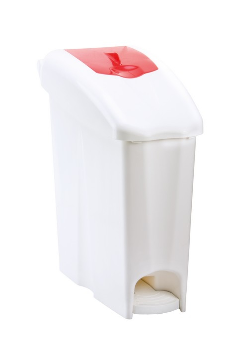 poubelle à pédale pour les produits d’hygiène féminine, 18 l, blanc  ZOOM