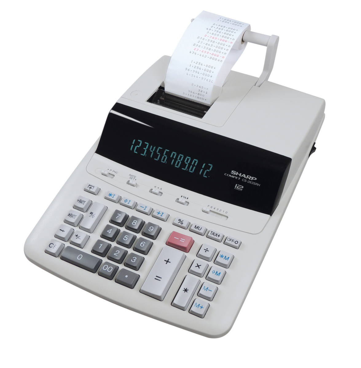 Sharp calculatrice de bureau CS-2635RH GY SE avec imprimante, affichage 12 chiffres  ZOOM