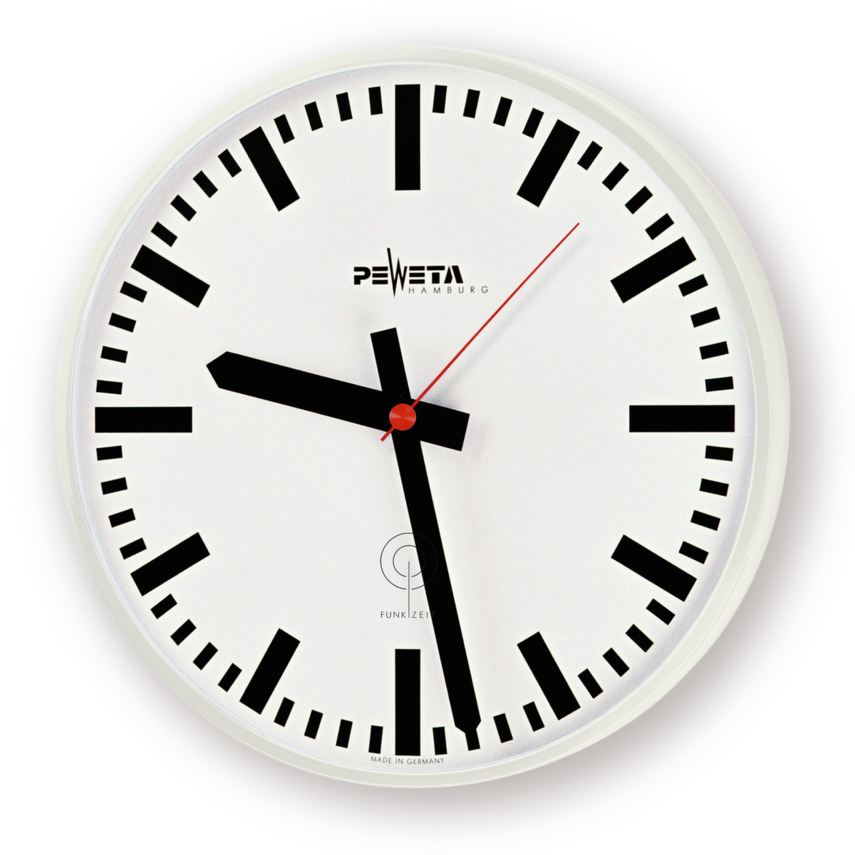 Horloge murale avec boîtier métallique, avec cadran à traits, Ø 300 mm  ZOOM