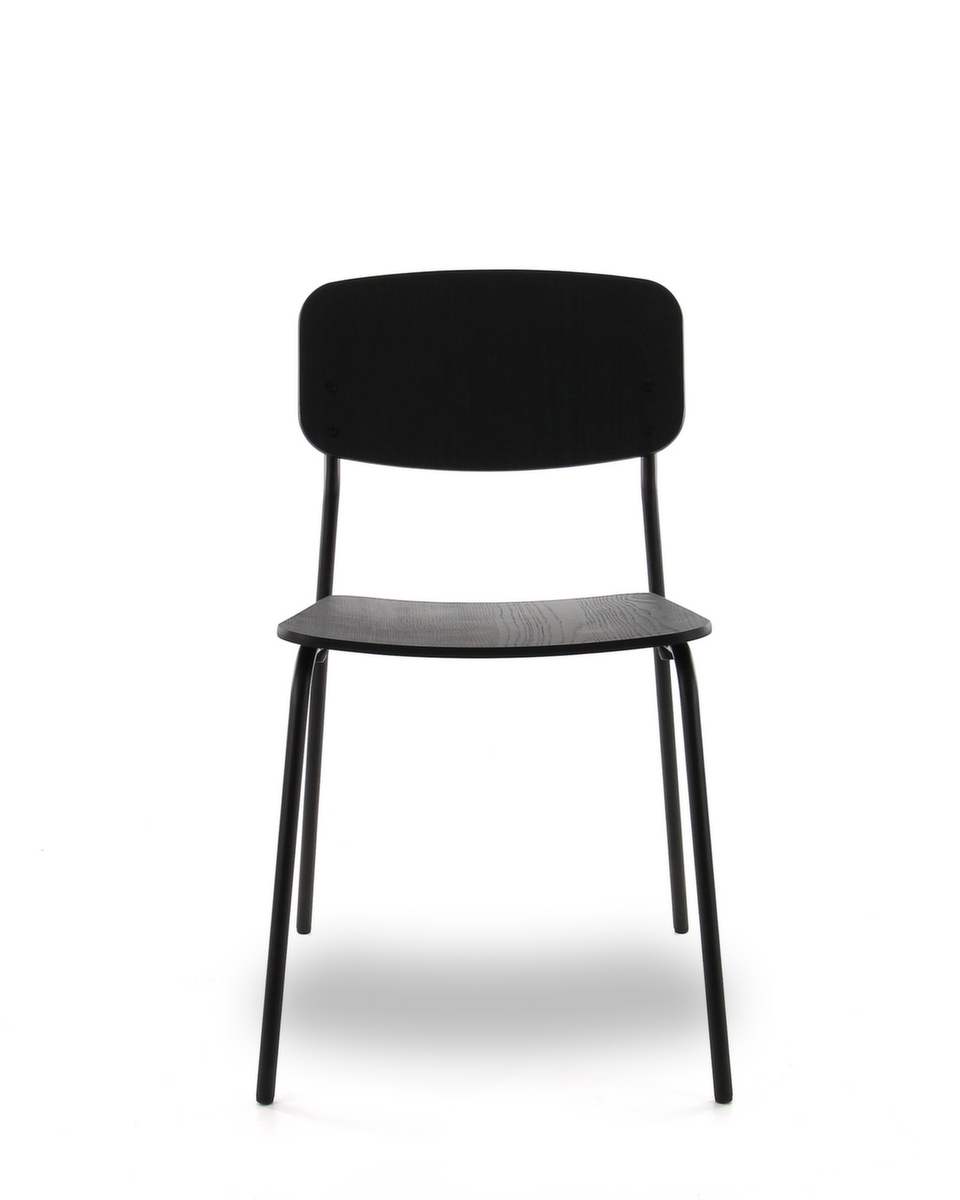 chaise coque en bois SIT-ON BB-4 avec piètement 4 pieds, noir
