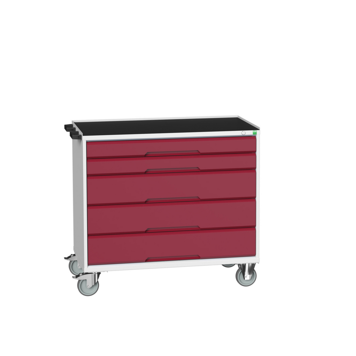 bott Chariot à outils verso, 5 tiroirs, RAL7035 gris clair/RAL3004 rouge pourpre  ZOOM