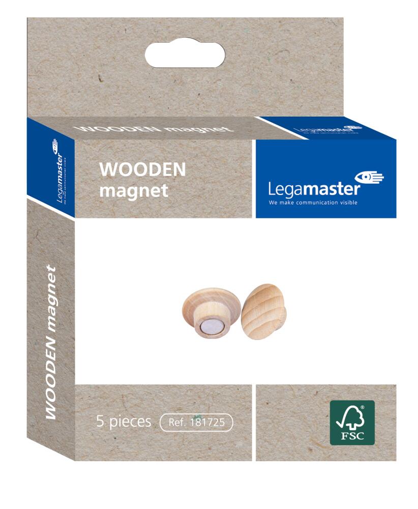 Legamaster Magnet WOODEN, nature, Ø 25 mm  ZOOM