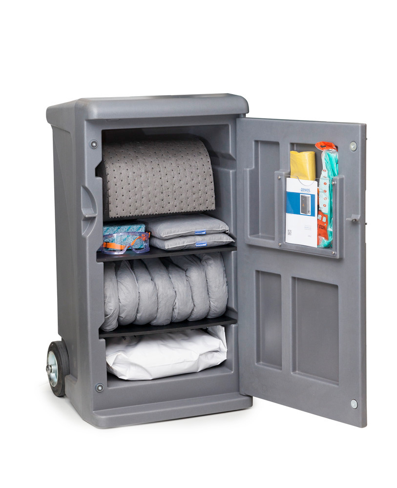 kit de secours situé dans le caddy DENSORB® pour contenir les fuites