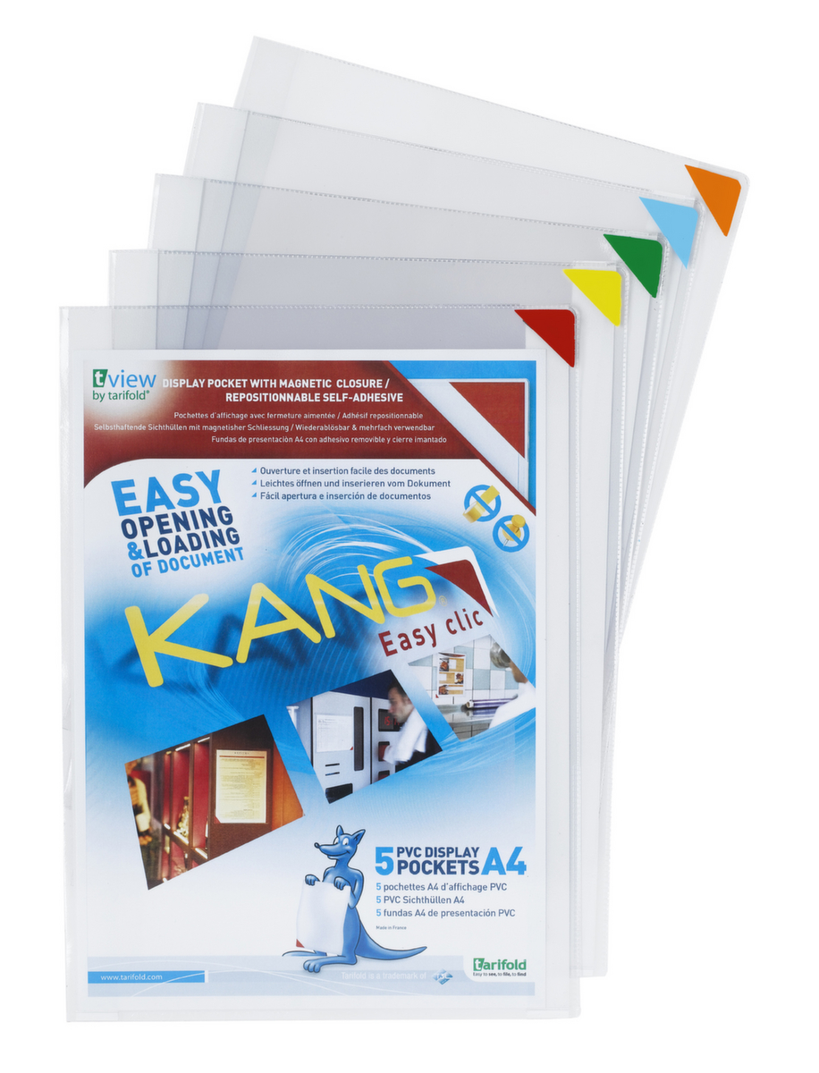tarifold pochette d'affichage KANG tview Easy clic, DIN A4, face arrière autocollante  ZOOM
