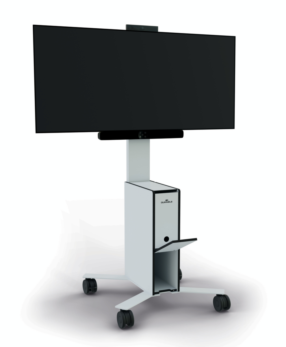 Durable table TV mobile COWORKSATION®, hauteur x largeur x profondeur 1292 x 572 x 574 mm  ZOOM