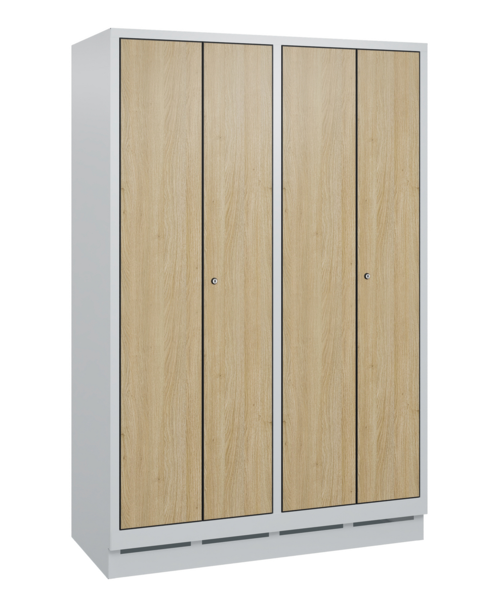 C+P Armoire vestiaire Evolo avec portes déco - 4 compartiments - dont 2 verrouillables ensemble, largeur de compartiment 300 mm