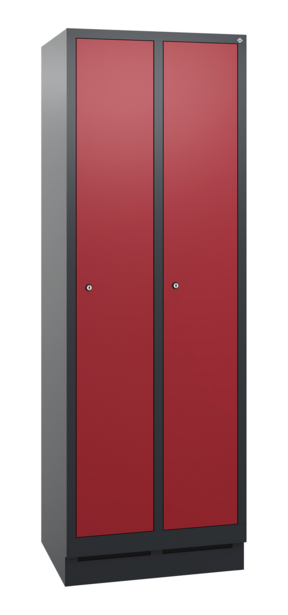 C+P Armoire vestiaire Evolo avec 2 compartiments - portes lisses, largeur de compartiment 300 mm