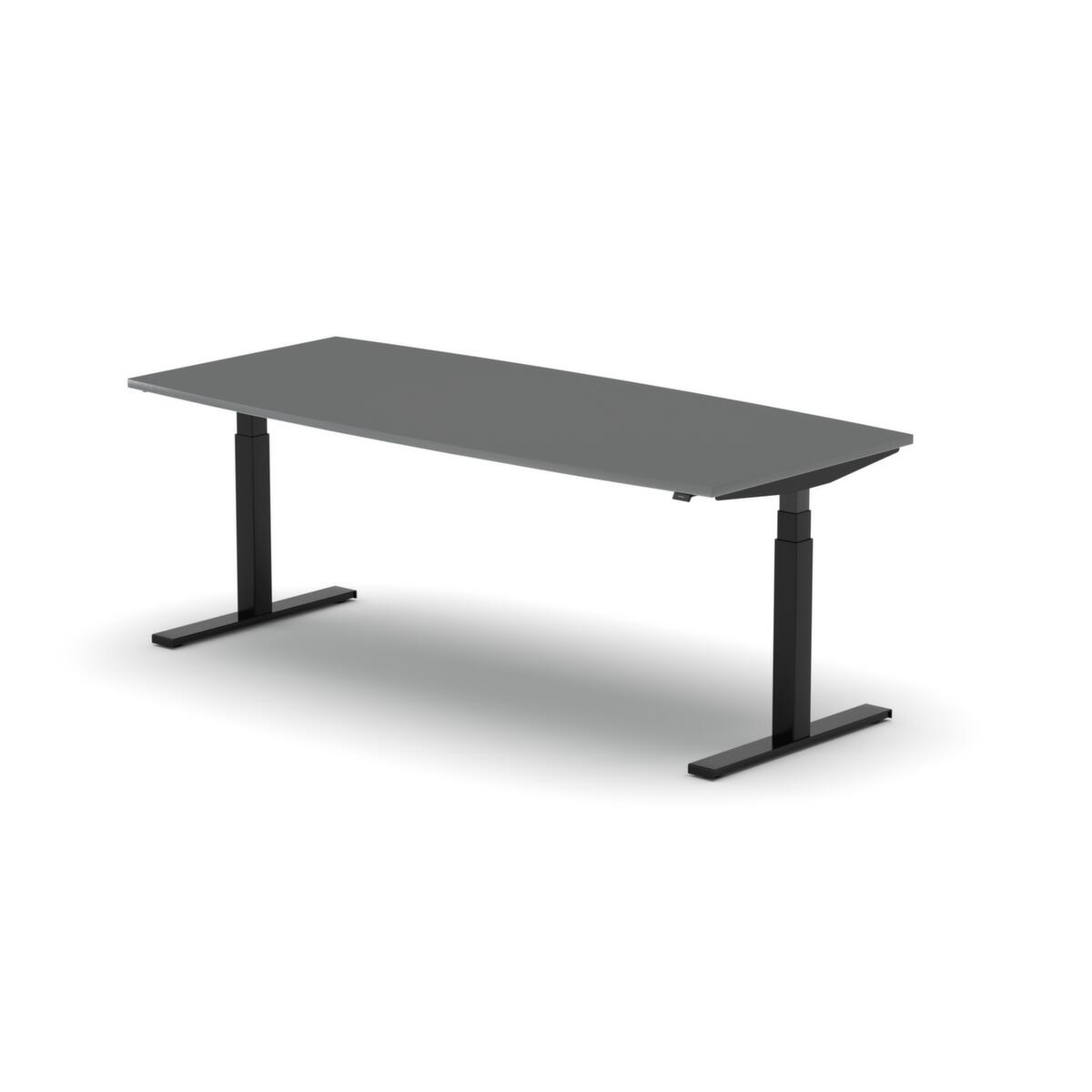 Nowy Styl Table de conférence hauteur réglable électriquement eModel 2.0, largeur x profondeur 2000 x 800 mm, panneau MS Slate