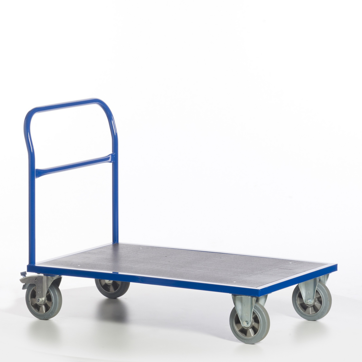 Rollcart Chariot à barre de poussée avec zone de chargement antidérapante, force 1200 kg, plateau longueur x largeur 1000 x 700 mm  ZOOM