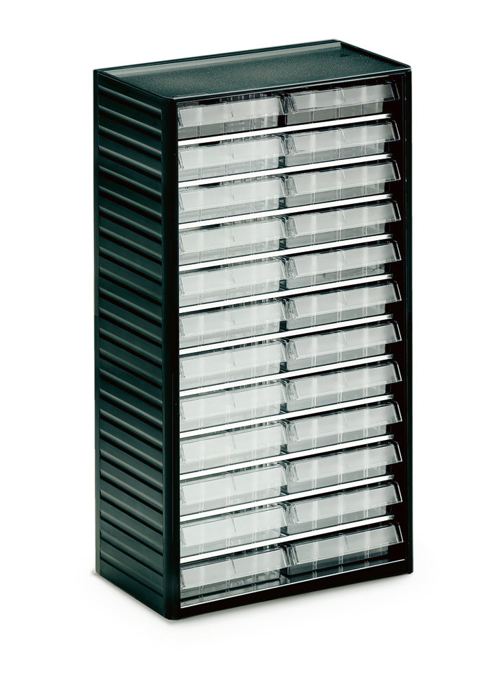 Treston bloc à tiroirs transparents, 24 tiroir(s), gris anthracite/transparent  ZOOM