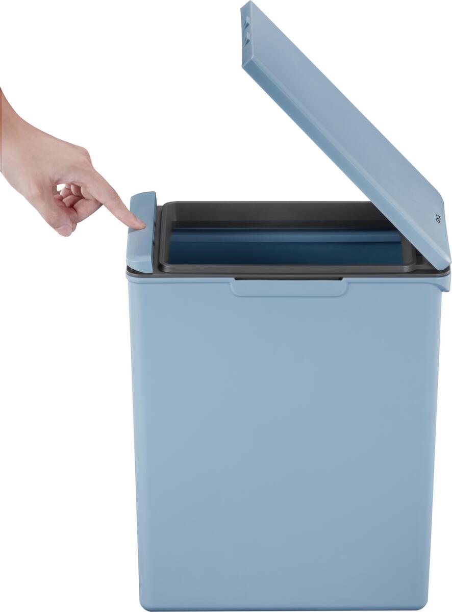 Collecteur de recyclage EKO avec couvercle tactile, 20 l, bleu, couvercle bleu  ZOOM