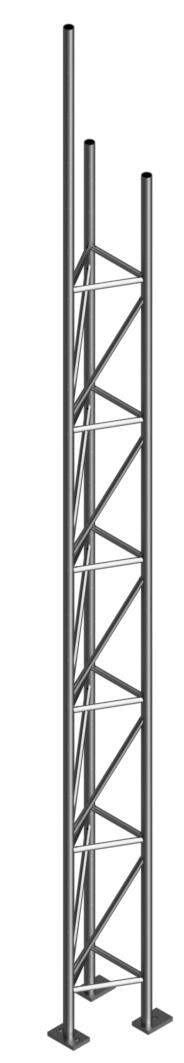 Schake Mât tubulaire en treillis, hauteur 5350 mm