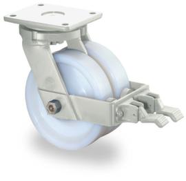 BS-ROLLEN Roues jumelées pour fortes charges comme roulette pivotante avec frein