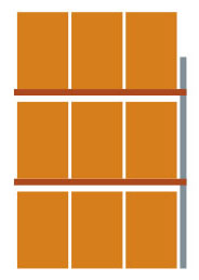 META Rayonnage à palettes MULTIPAL pour 9 palettes, largeur 2785 mm, 3 niveaux de stockage