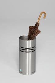 Corbeille à papier et porte-parapluies en acier inoxydableavec perforations horizontales