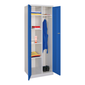 PAVOY Armoire/Armoire à linge Basis PlusHxlxP 1800x600x500 mm4 tablettes à gauchetablette à chapeaux à droitetringle + crochetserr. cyl.socle