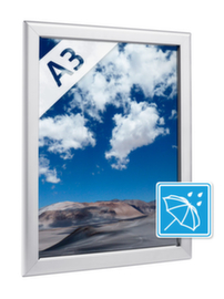 cadre rabattable résist. aux intempéries pour zones extérieures protégées