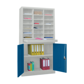 PAVOY Armoire de tri courrier Basis avec établi ou armoireHxlxP 1950x1000x400 mm18 casiers