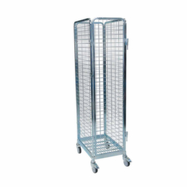 Bac sur roulettes acier avec roulettes double galet plastique