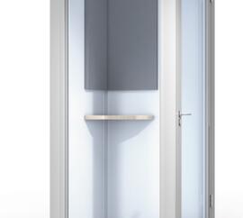 Kleusberg Tablette écritoire d'angle TRENDLINE pour cabine polyvalente