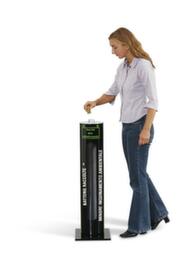 Collecteur pour piles usagées en plastique noir/jaune