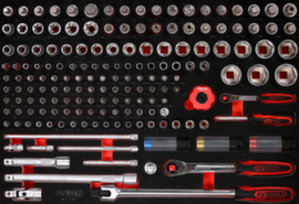 KS Tools 1/4" + 1/2" socket set in foam insert