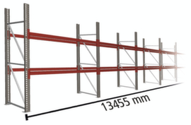 META Rayonnage à palettes MULTIPAL pour 42 palettes, largeur 13455 mm, 3 niveaux de stockage