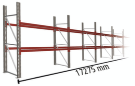 META Rayonnage à palettes MULTIPAL pour 54 palettes, largeur 17275 mm, 3 niveaux de stockage