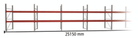 META Rayonnage à palettes MULTIPAL pour 81 palettes, largeur 25150 mm, 3 niveaux de stockage