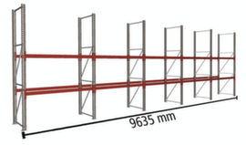 META Rayonnage à palettes MULTIPAL pour 30 palettes, largeur 9635 mm, 3 niveaux de stockage