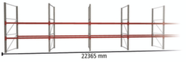 META Rayonnage à palettes MULTIPAL pour 72 palettes, largeur 22365 mm, 3 niveaux de stockage