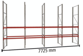 META Rayonnage à palettes MULTIPAL pour 24 palettes, largeur 7725 mm, 3 niveaux de stockage